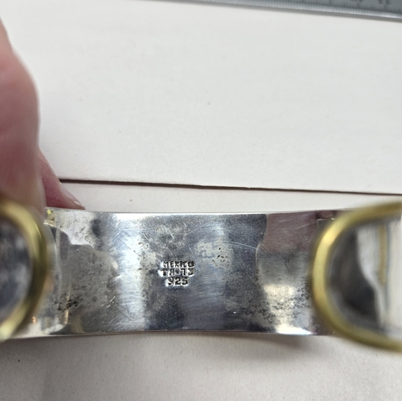 Taxco Sterling Silver Mexico Vintage 2 Tone Elephant Cuff Bracelet Good Luck 30G - Picture 10 of 11